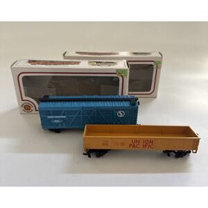 Lot 2 Bachmann HO Scale #71500 Wood Stock Car 70200 Steel Gondola Union Pacific‎